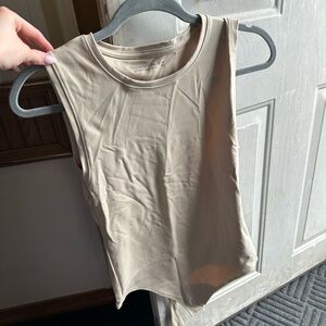 Beige Sleeveless Women's Top